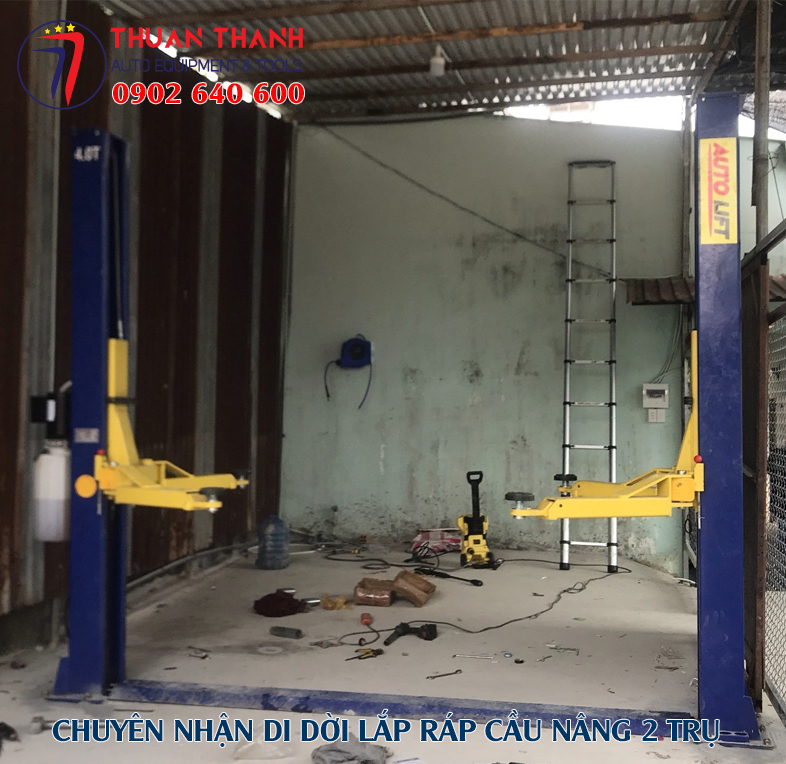 Chuyên nhận di dời tháo gỡ lắp ráp cầu nâng ô tô 2 trụ cũ