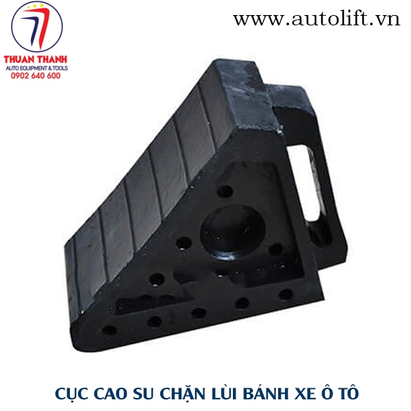 Cục cao su chặn bánh xe ô tô trên cầu nâng rửa xe 1 trụ và cầu nâng cắt kéo chống xe đi lùi tự di chuyển