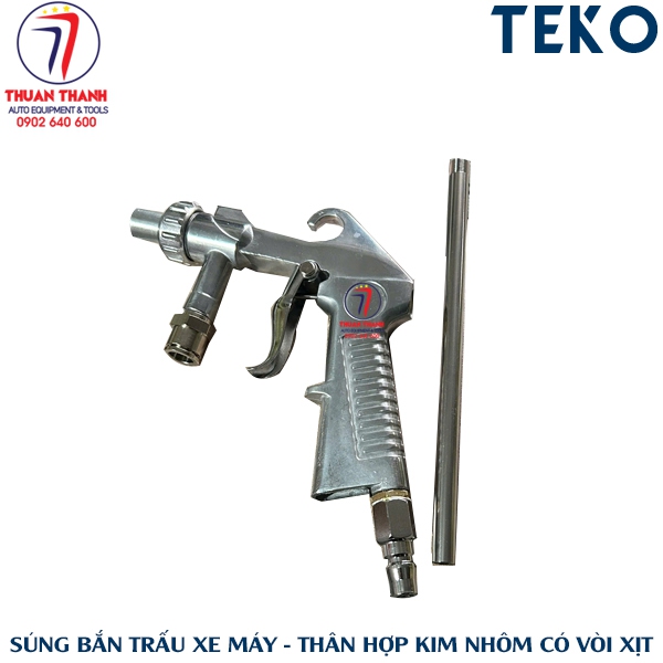Súng bắn trấu xe máy thân hợp kim nhôm vòi xịt inox